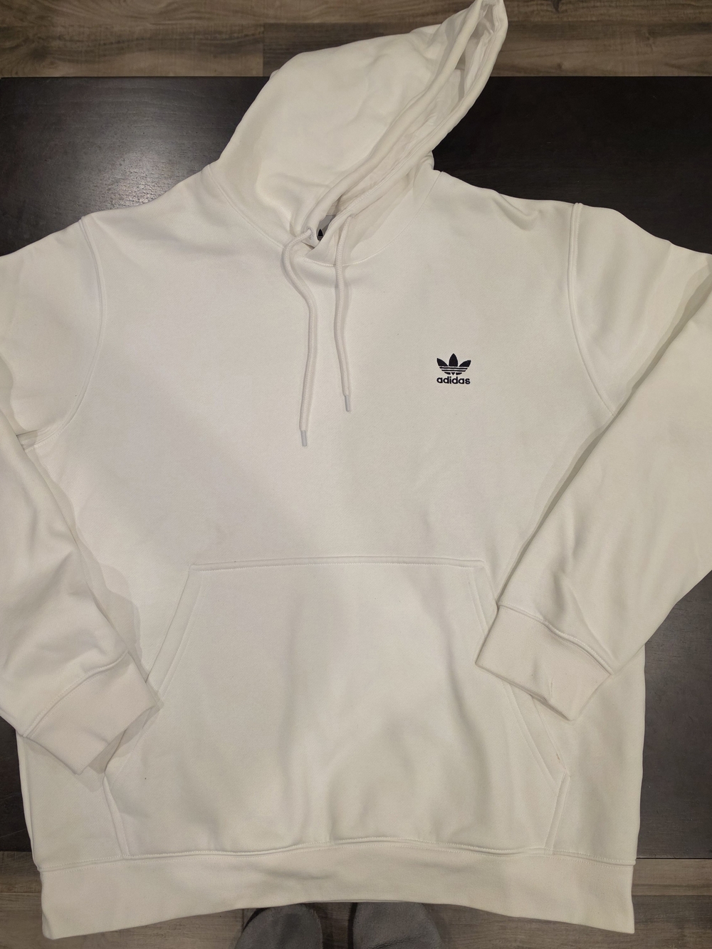 XL, Adidas Men's White Trefoil Hoodie